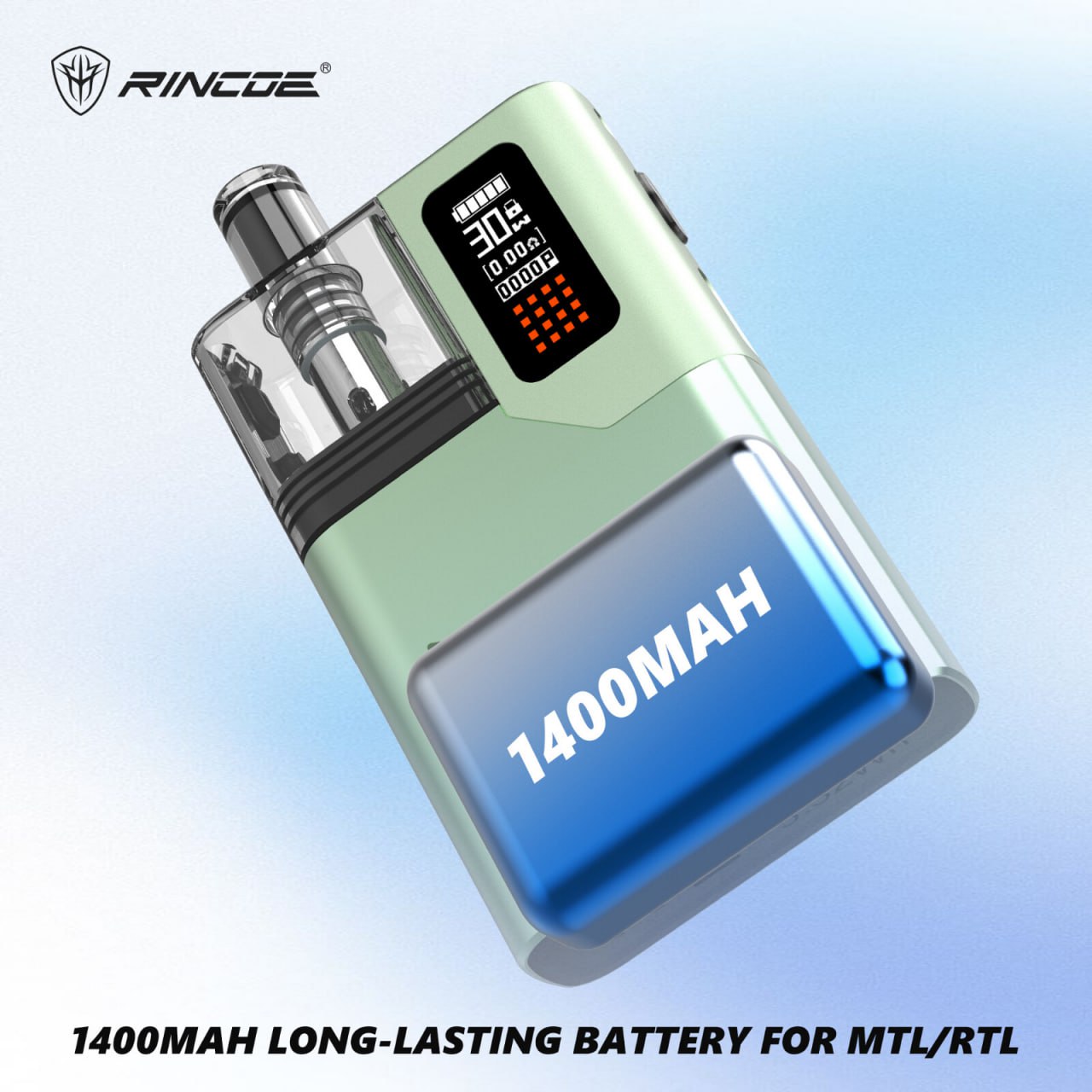 【RINCOE NESO ET主機】1400mAh 5–30W可調 MTL/RDL雙模式
