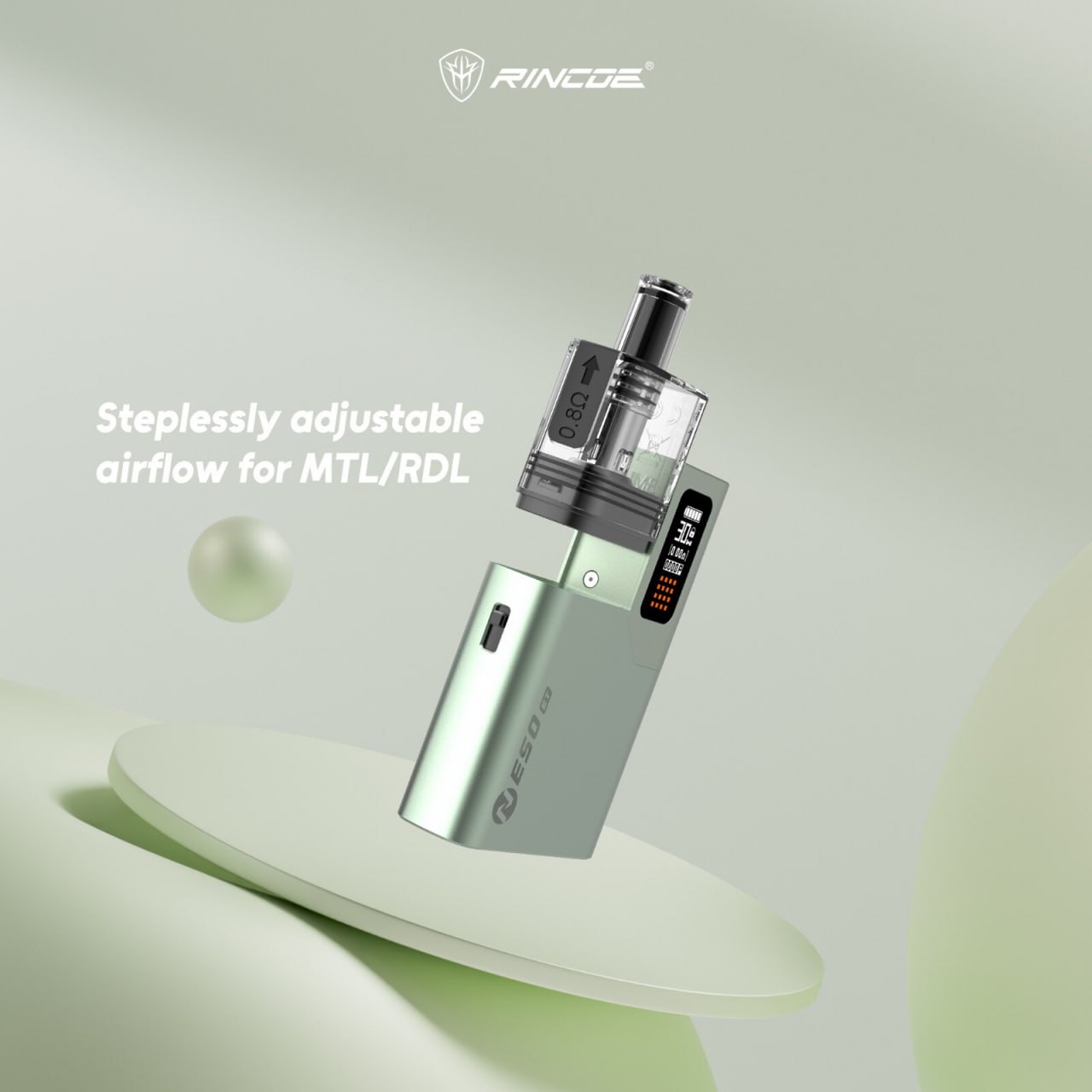 【RINCOE NESO ET主機】1400mAh 5–30W可調 MTL/RDL雙模式
